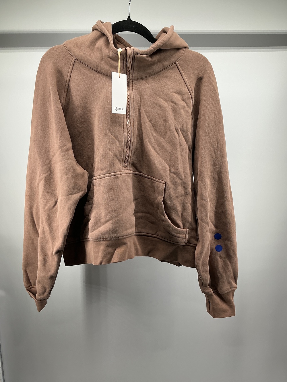 Organic Heavyweight Fleece Cropped Half Zip Hoodie